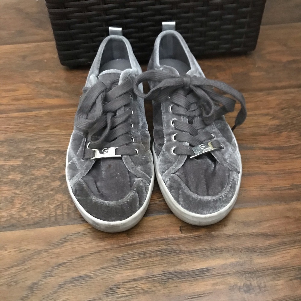 G by Guess gray velvet shoes size 5.5